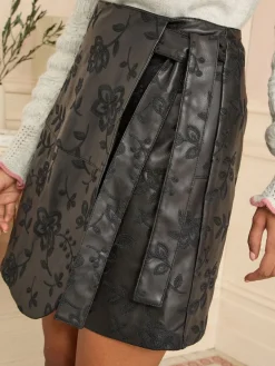 - Faux Leather Wrap Mini Skirt*Love & Roses New