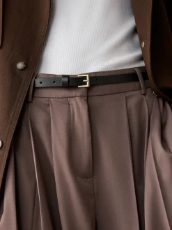 Zwart met goud - Smalle leren riem*Next Discount