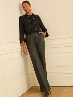 - Hardware Detail Flute Sleeve Blouse*Love & Roses Outlet