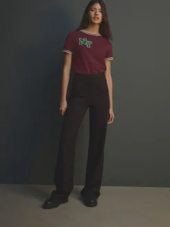 - Smoothing Ponte Jersey Broek met Wijde Pijpen*Next Best