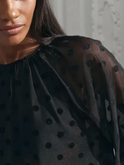 - Batwing Long Sleeve Devore Blouse*Next Discount