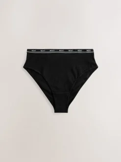 Zwart met zwart logo - 4 Katoenen slipjes met logotailleband*Next Discount