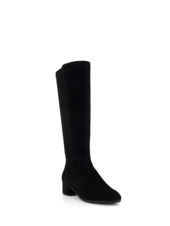 Zwart suède - - Tayla - Modieuze hoge stretchlaarzen*Dune London Best