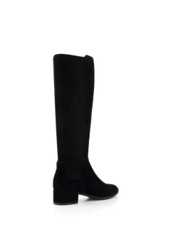 Zwart suède - - Tayla - Modieuze hoge stretchlaarzen*Dune London Best