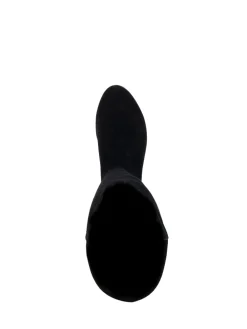 Zwart suède - - Tayla - Modieuze hoge stretchlaarzen*Dune London Best