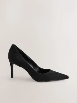 Zwart suède - Leren mid-court pumps*Next Discount