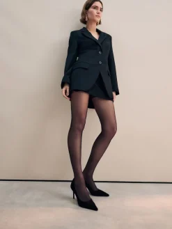 Zwart suède - Leren mid-court pumps*Next Discount