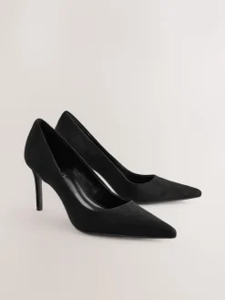 Zwart suède - Leren mid-court pumps*Next Discount