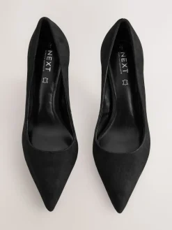 Zwart suède - Leren mid-court pumps*Next Discount
