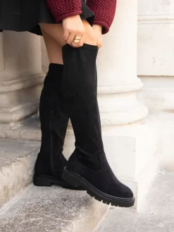 - Briody Wide Fit PU Stretch High Leg Boots*Linzi Hot