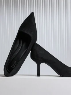 Zwart suède - Kat Stilettohakken met gesloten hiel*Linzi Outlet