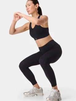 Zwart Wild met luipaardprint - Power Embossed Workout Leggings*Sweaty Betty Hot