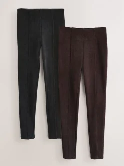 Zwart/bruin - Corduroy leggings 2 set*Next