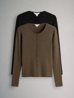 - 2 Pack Ribgebreide Gebreide Vesten*The Set Hot