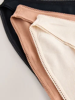 - Verpakking van 3 geribbelde katoenen slips*Next Discount