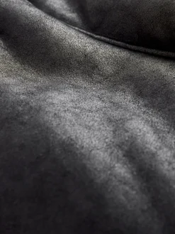 Zwart/chocoladebruin - Faux Shearling Cropped Aviator Jacket*Next