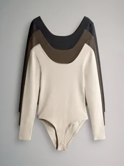 - 3 Pack Ribbed Long Sleeve Bodysuits*The Set