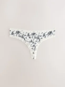 Zwart/crèmekleurig - Katoenen kanten slipjes 4 stuks*Next Hot