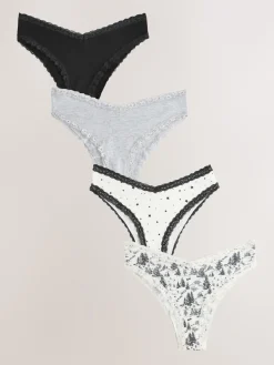 - Katoenen kanten slipjes 4 stuks*Next Hot