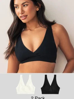 Zwart/crèmekleurig - Seamless Non Wire Nursing Ultimate Comfort Bras 2 Pack*Next Best