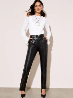 - Faux Leather Straigh Leg Trousers*Friends Like These Online