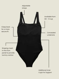 - Buikcorrigerend DD+ badpak met beugel en vierkante hals*Next Online