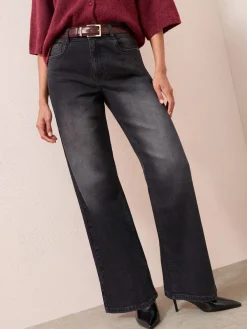 Zwarte wassing - X Lucy Mecklenburgh alledaagse jeans met wijde pijpen*Friends Like These Best