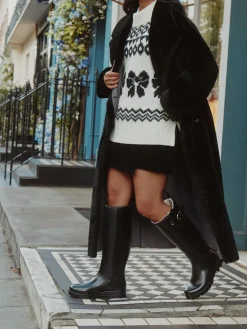 - Premium Faux Fur Lined Knee High Wellies*Next Discount