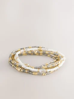 Zwart/goud - Mixed Metal Stretch Bracelet Pack*Next Online