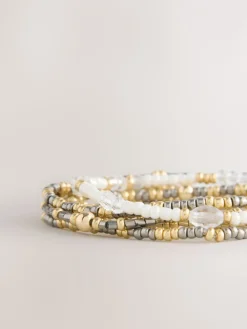 Zwart/goud - Mixed Metal Stretch Bracelet Pack*Next Online