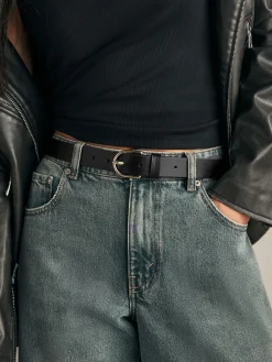 Zwart/goud - Standaard leren riem*Next Outlet