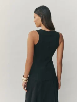 - Trim Hardware Detail Racer Ribbed Vest Top*Next