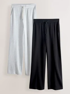 Zwart/grijs - Jersey Wide Leg Joggers 2 Pack*Next Sale