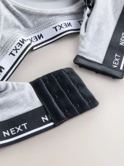 Zwart/grijs - Ultimate Comfort Cotton Non Wired Padded Bras 2 Pack*Next