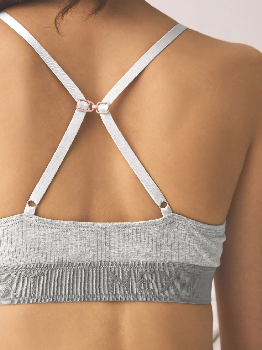 - Cotton Ribbed Logo Bralettes 3 Pack*Next Discount