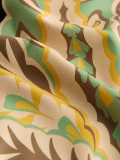 Zwart/groen paisley - Diepuitgesneden vormgevend buikcorrigerend badpak*Next Clearance