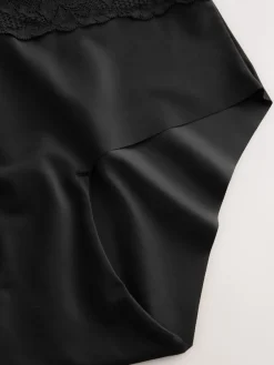 Zwart/huidskleurig - 2 Slipjes met licht buikcorrigerende hoge taille*Next Best