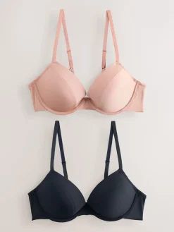 Zwart/huidskleurig - A-E Afvlakkende Ultimate Comfort Beha's 2 Verpakking*Next Hot