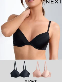 Zwart/huidskleurig - A-E Afvlakkende Ultimate Comfort Beha's 2 Verpakking*Next Hot