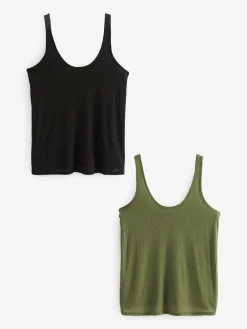 - Verpakking van 2 geribbelde nonchalante hemdjes met ruime ronde hals*Next Best