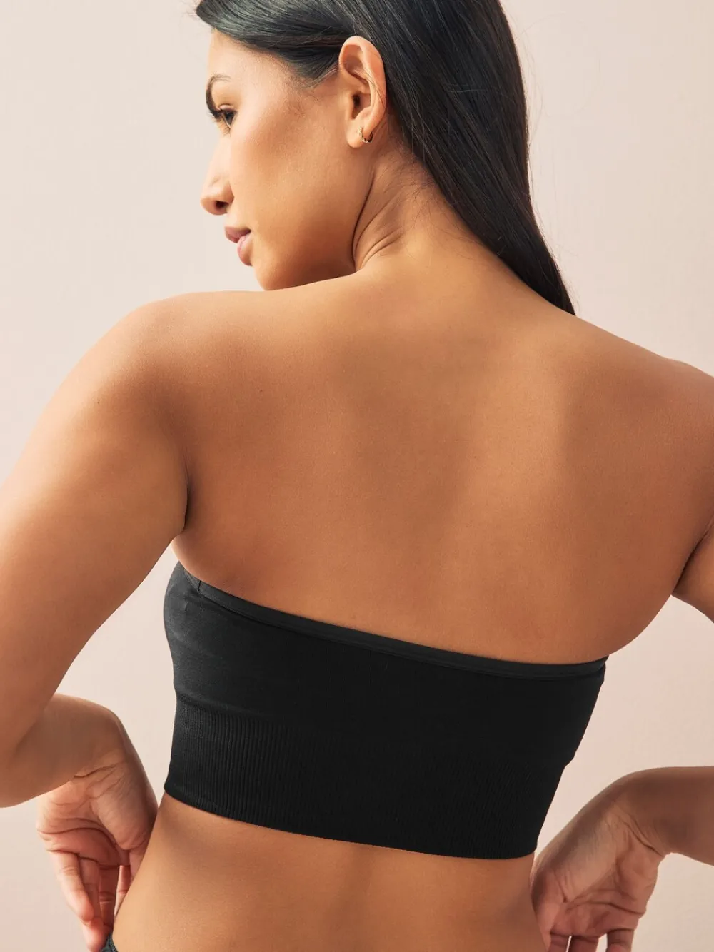 Zwart/lichtroze - Naadloze bandeau ultiem comfort beha's verpakking van 2*Next Sale