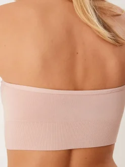 Zwart/lichtroze - Naadloze bandeau ultiem comfort beha's verpakking van 2*Next Sale