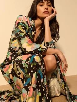 - Printed Long Sleeve Shirt Dress*Next Outlet