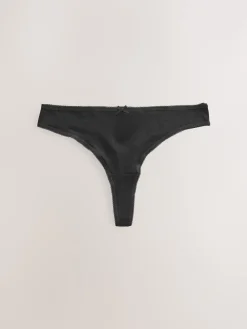 Zwart/pastelroze huidskleur/wit - Set van 5 slips met hoog katoengehalte*Next Hot