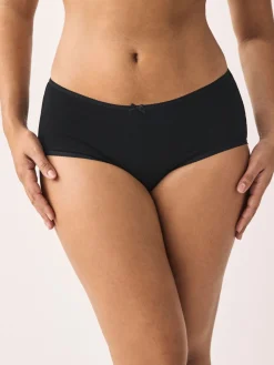 Zwart/pastelroze huidskleur/wit - Set van 5 slips met hoog katoengehalte*Next Online