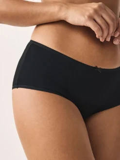 Zwart/pastelroze huidskleur/wit - Set van 5 slips met hoog katoengehalte*Next Online