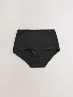 Zwart/pastelroze huidskleur/wit - Set van 5 slips met hoog katoengehalte*Next New