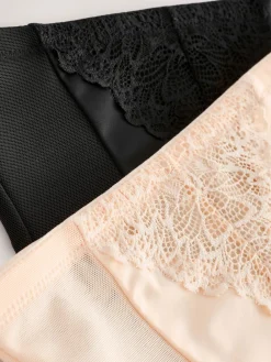 Zwart/pastelroze huidskleur - Femina vormende slip met buikcorrectie 2 stuks*Next Discount