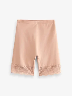 Zwart/praline huidskleur - 2 Licht vormgevende buikcorrigerende shorts met kanten achterkant*Next