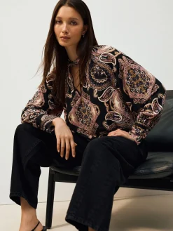 - Long Sleeve Twist Neck Jersey Blouse*Next New